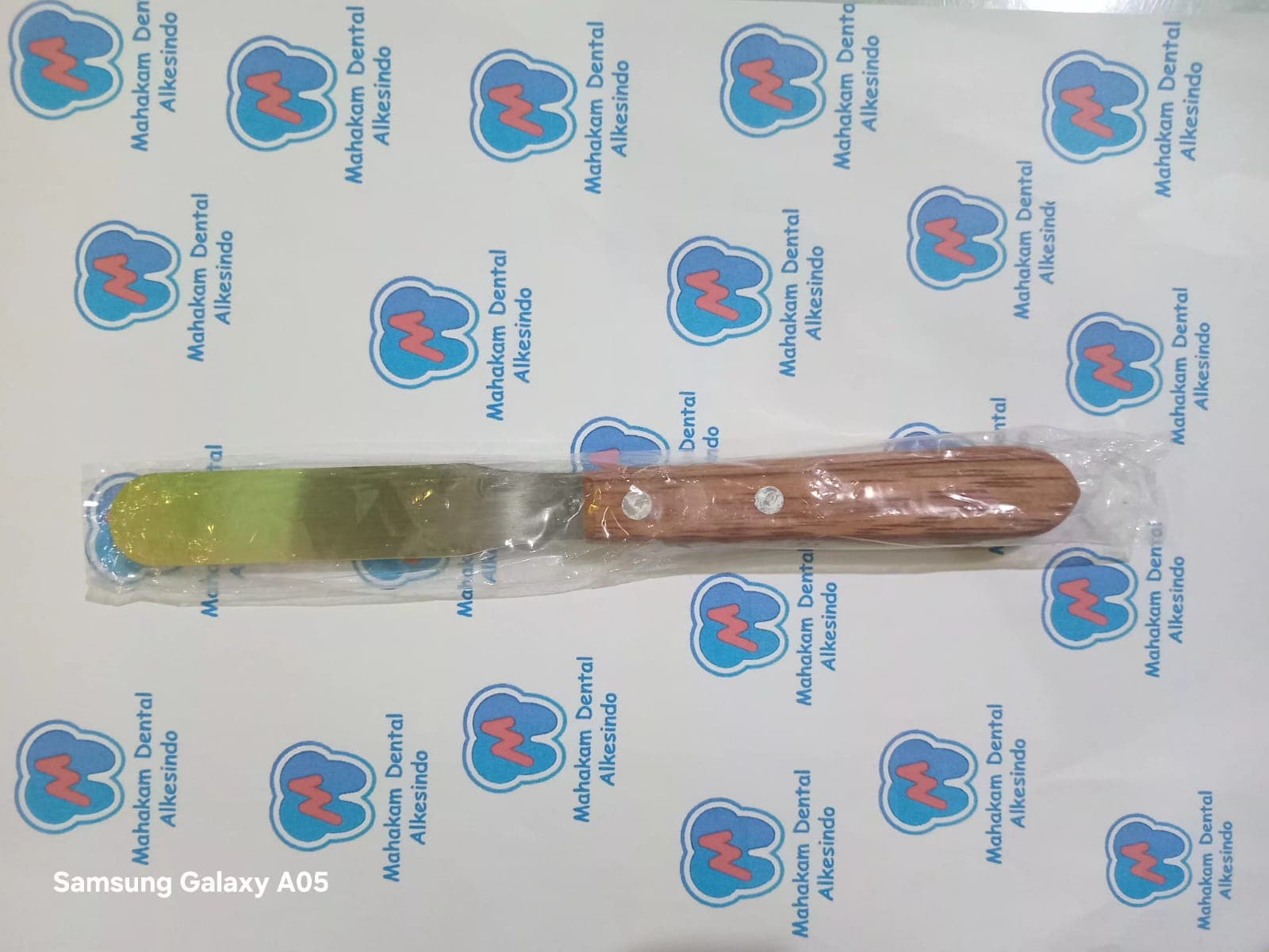 Pengaduk Gips/ Spatula Gips Stainless + Kayu