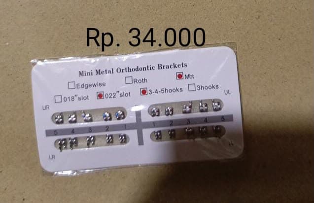 Bracket Dental mbt mini metal 018 slot